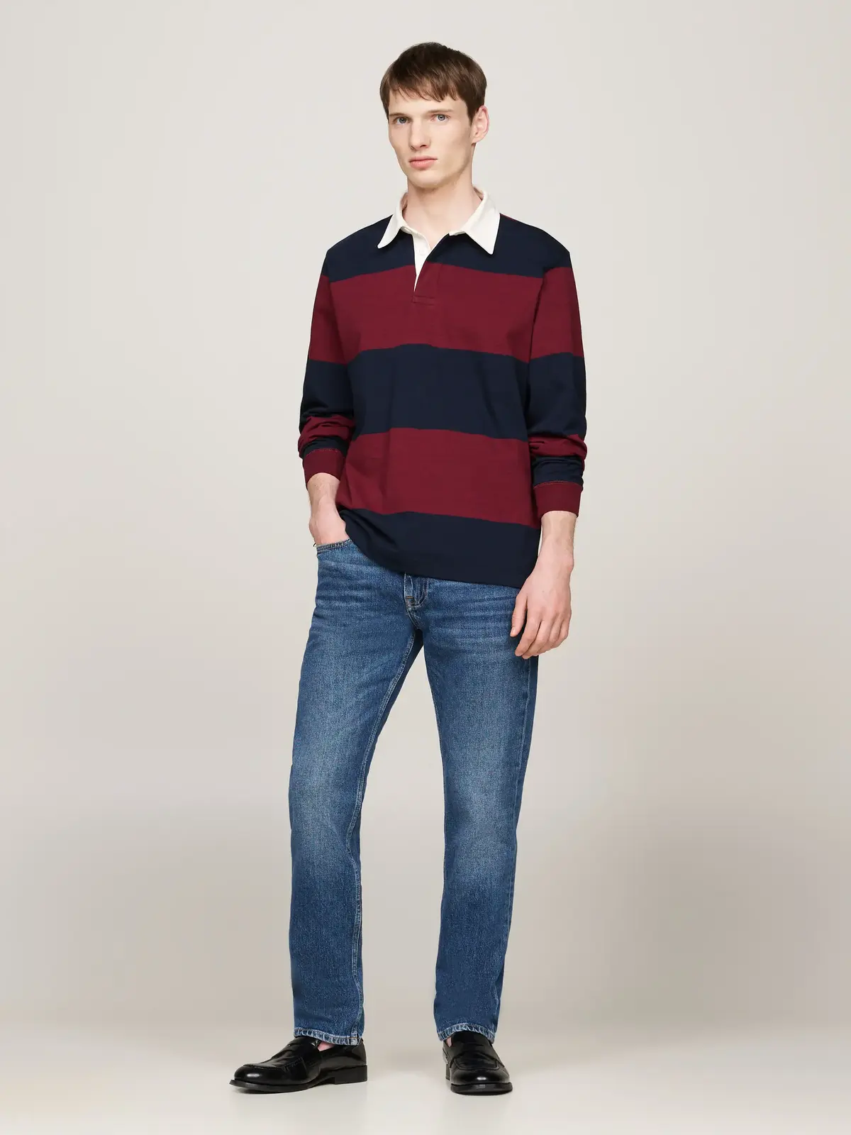 Tommy Hilfiger GIFTING RUGBY Erkek Bordo Polo Sweatshirt
