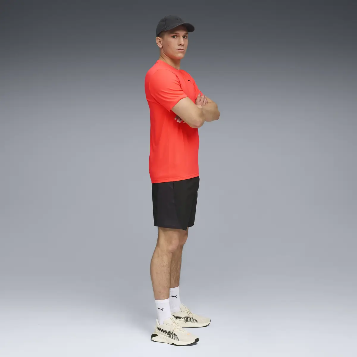 Puma M TAD ESS SOLID CAT TEE LC Turuncu Erkek T-Shirt & Polo
