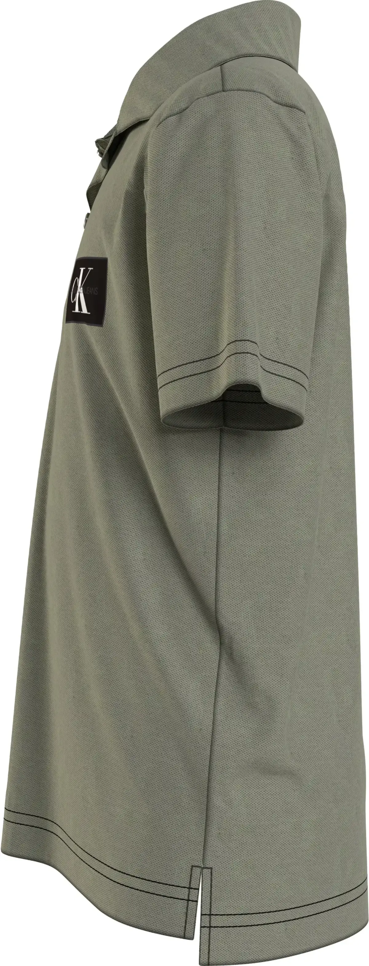 Calvin Klein BADGE POLO Erkek Gri Polo T-Shirt