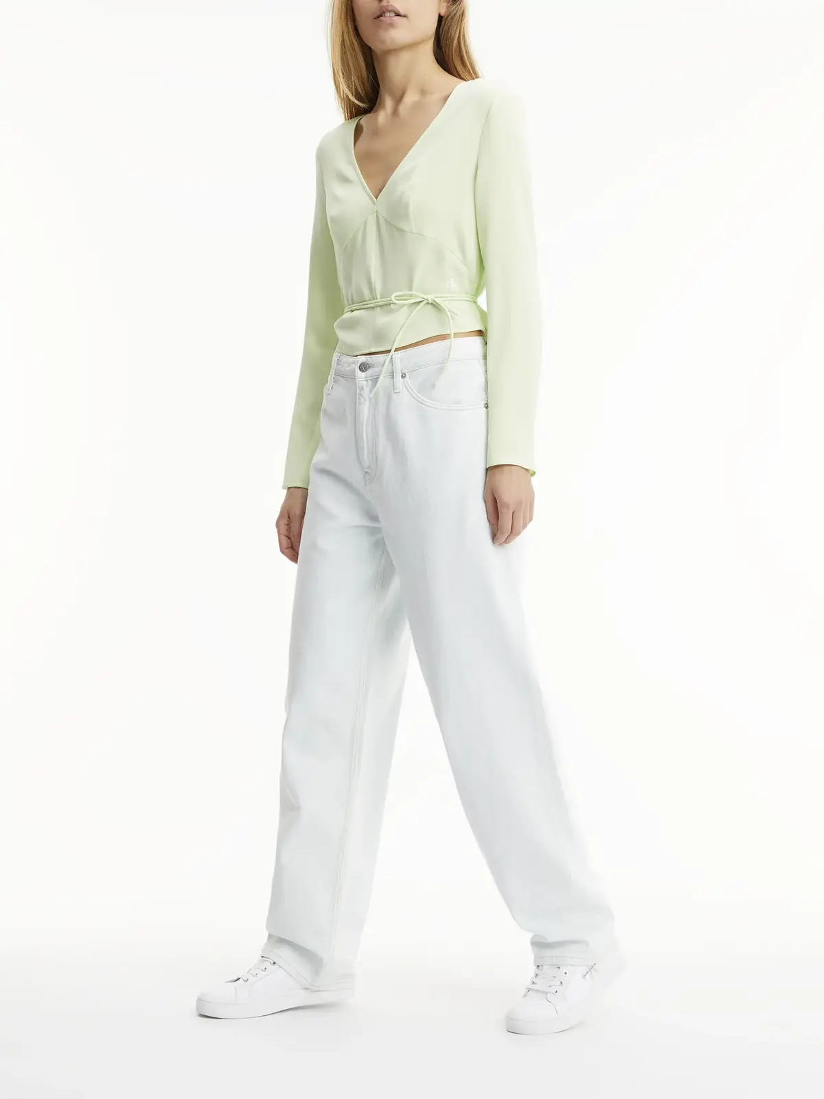 Calvin Klein TIE DETAILING LONG S Kadın Yeşil Gömlek