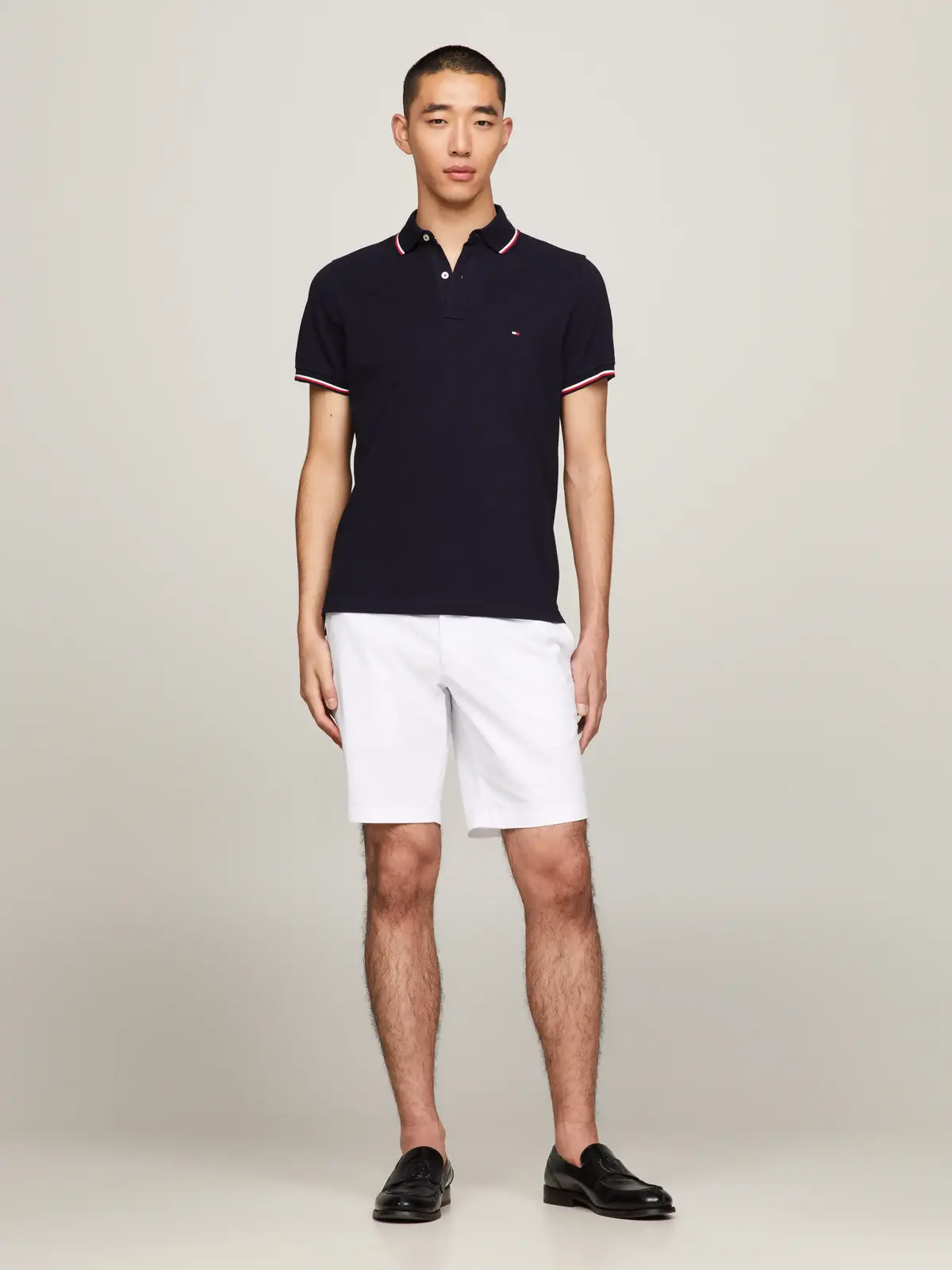 Tommy Hilfiger CORE TOMMY TIPPED SL Erkek Lacivert Polo T-Shirt