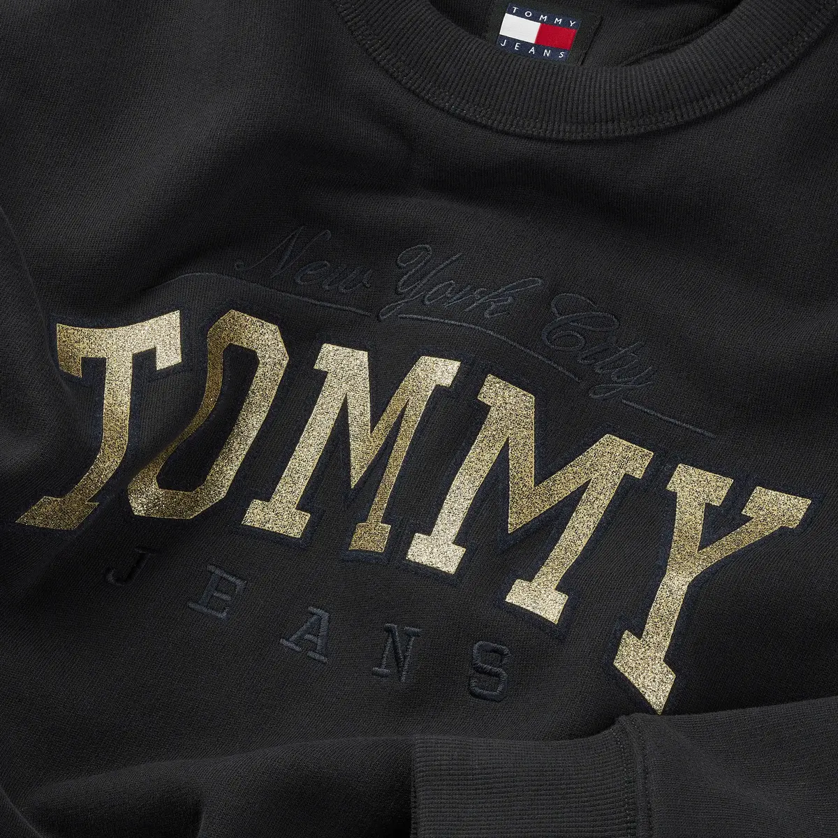 Tommy Hilfiger TJW NW BXY GLITTER V Kadın Siyah Sweatshirt