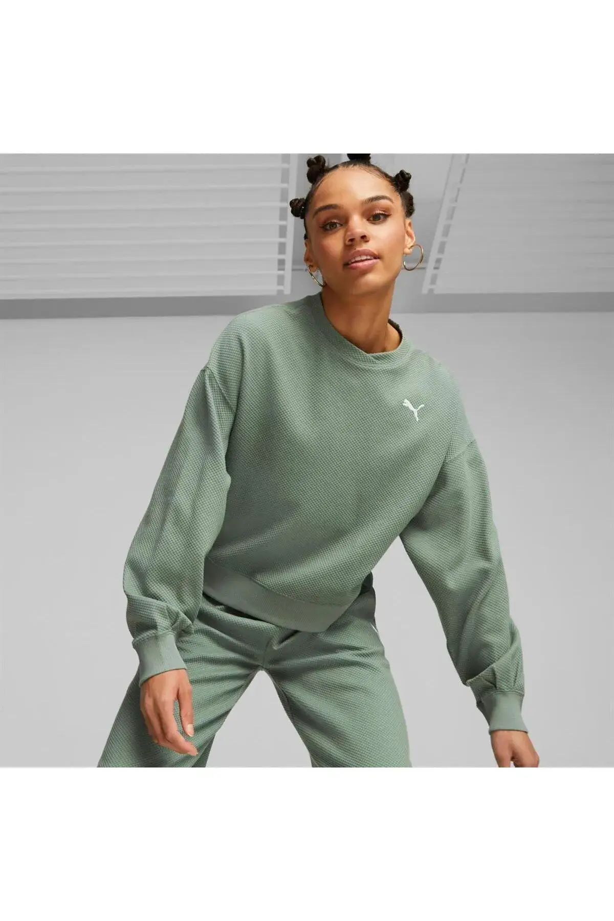 Puma HER Crew Yeşil Kadın Sweatshirt
