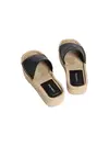 Calvin Klein FLATF ESPA MULE LTH Siyah Kadın Espadril Platform Deri Terlik