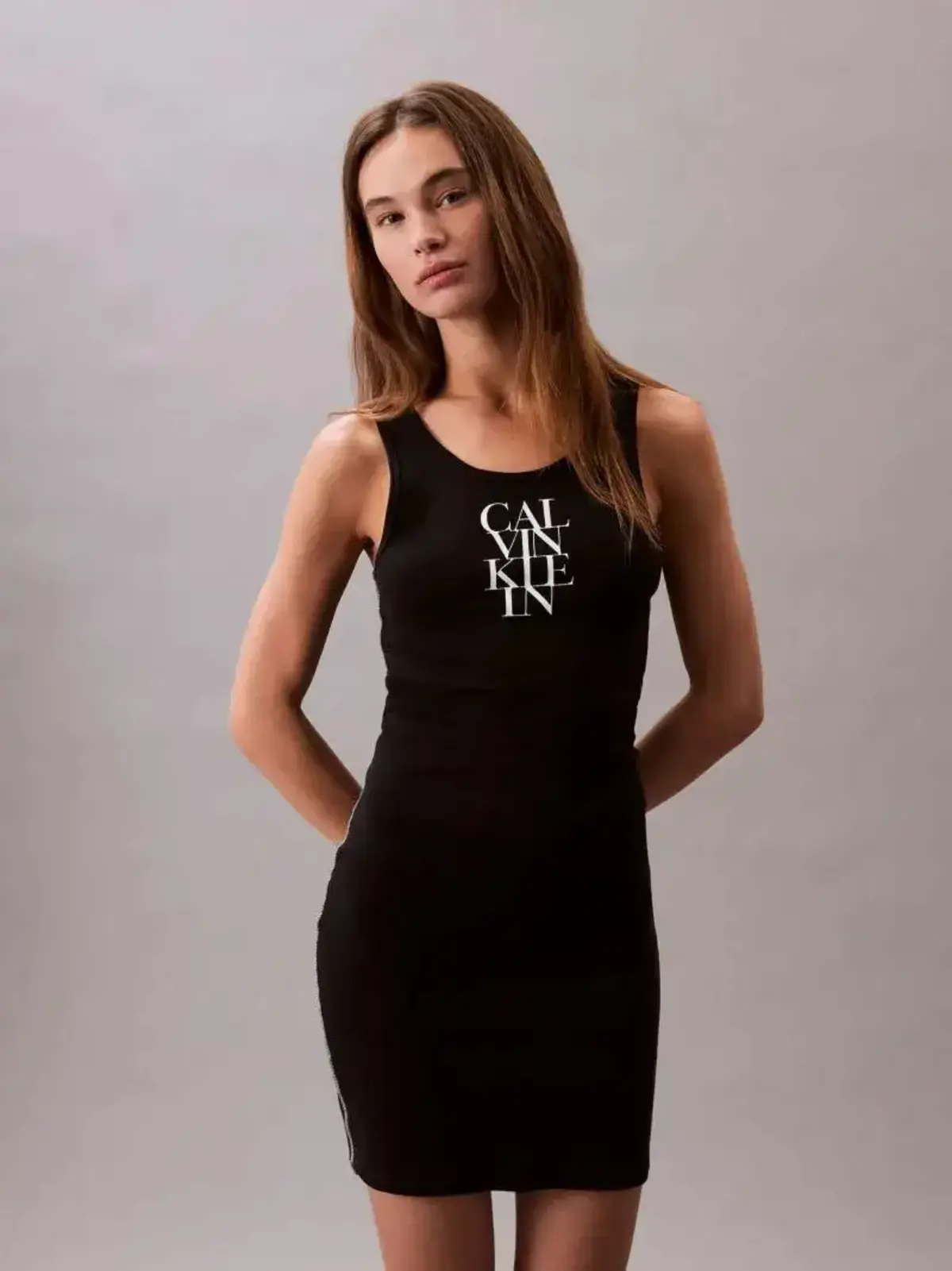 Calvin Klein SL COTTON 1X1 RIB TANK DRESS Siyah Kadın Elbise Calvin Klein SL COTTON 1X1 RIB TANK DRESS Siyah Kadın Elbise