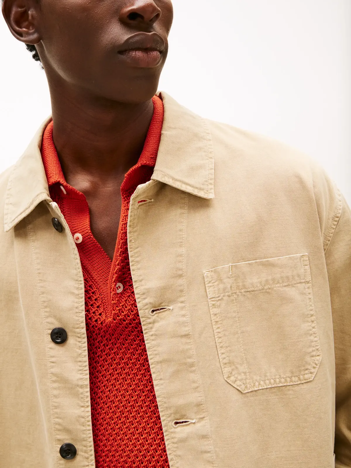 Tommy Hilfiger GARMENT DYE CHORE JA, RBT Bej Erkek Ceket