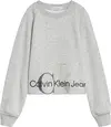 Calvin Klein MIXED MONOGRAM CUTOF Kadın Gri Sweatshirt