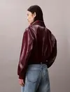 Calvin Klein A-Cropped Crinkle Faux Leather B Bordo Kadın Ceket Calvin Klein A-Cropped Crinkle Faux Leather B Bordo Kadın Ceket