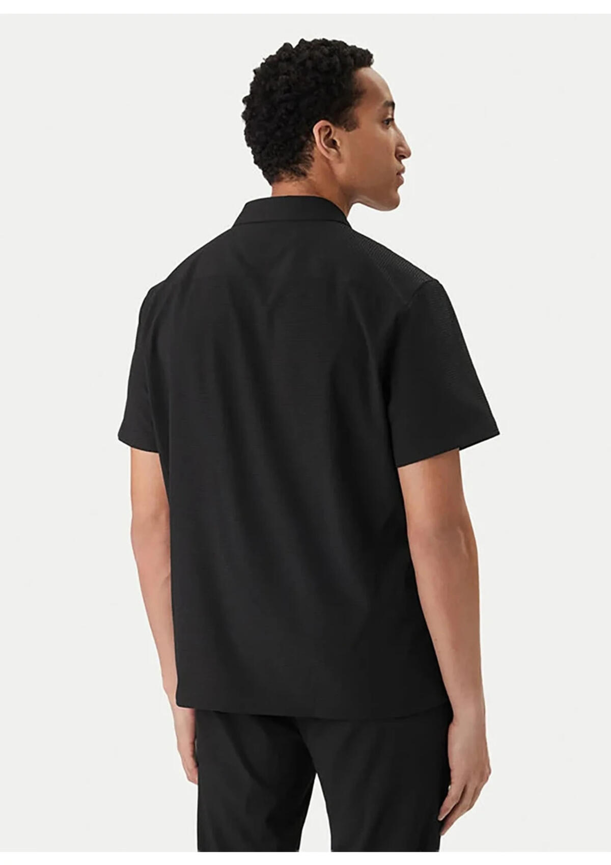 Calvin Klein SS SOLID SEERSUCKER, UB1 Siyah Erkek Gömlek