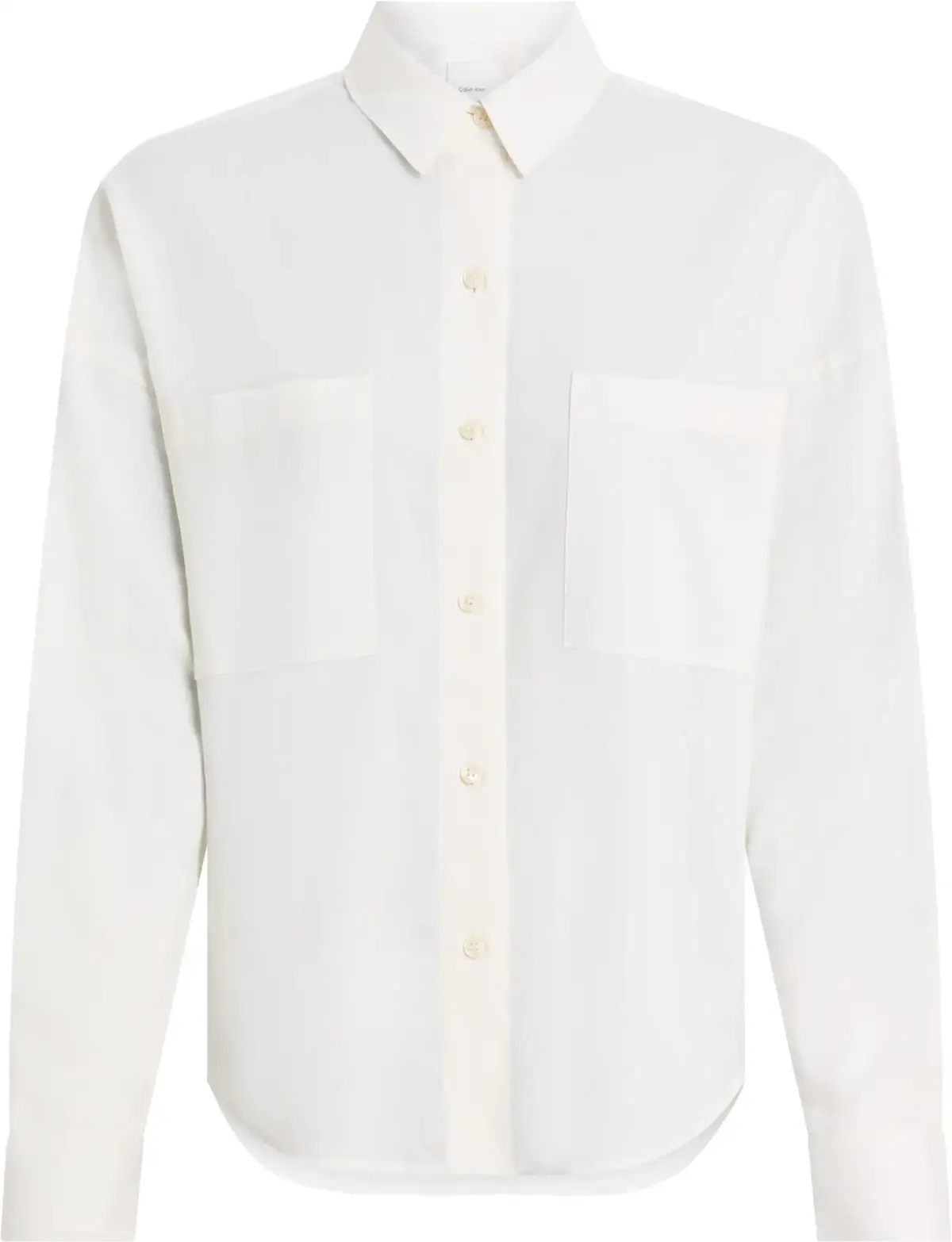 Calvin Klein COTTON VOILE LS SHIR Kadın Beyaz Gömlek