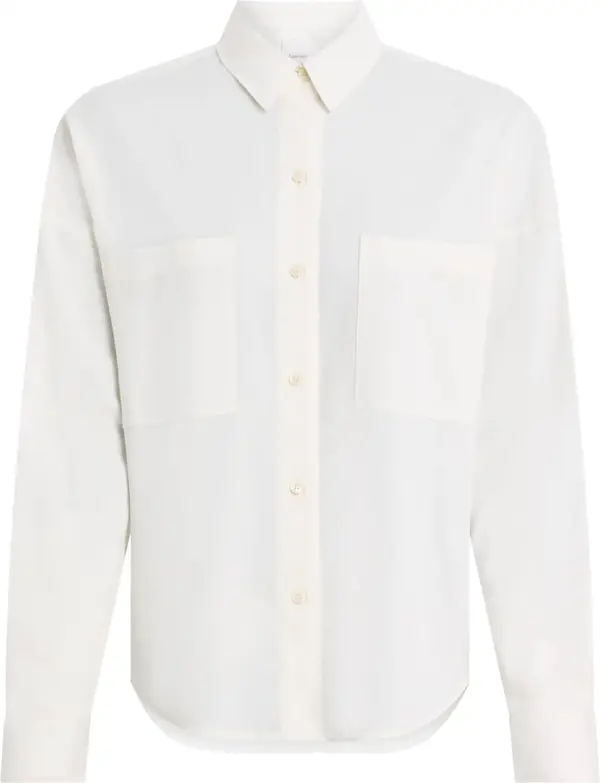 Calvin Klein COTTON VOILE LS SHIR Kadın Beyaz Gömlek