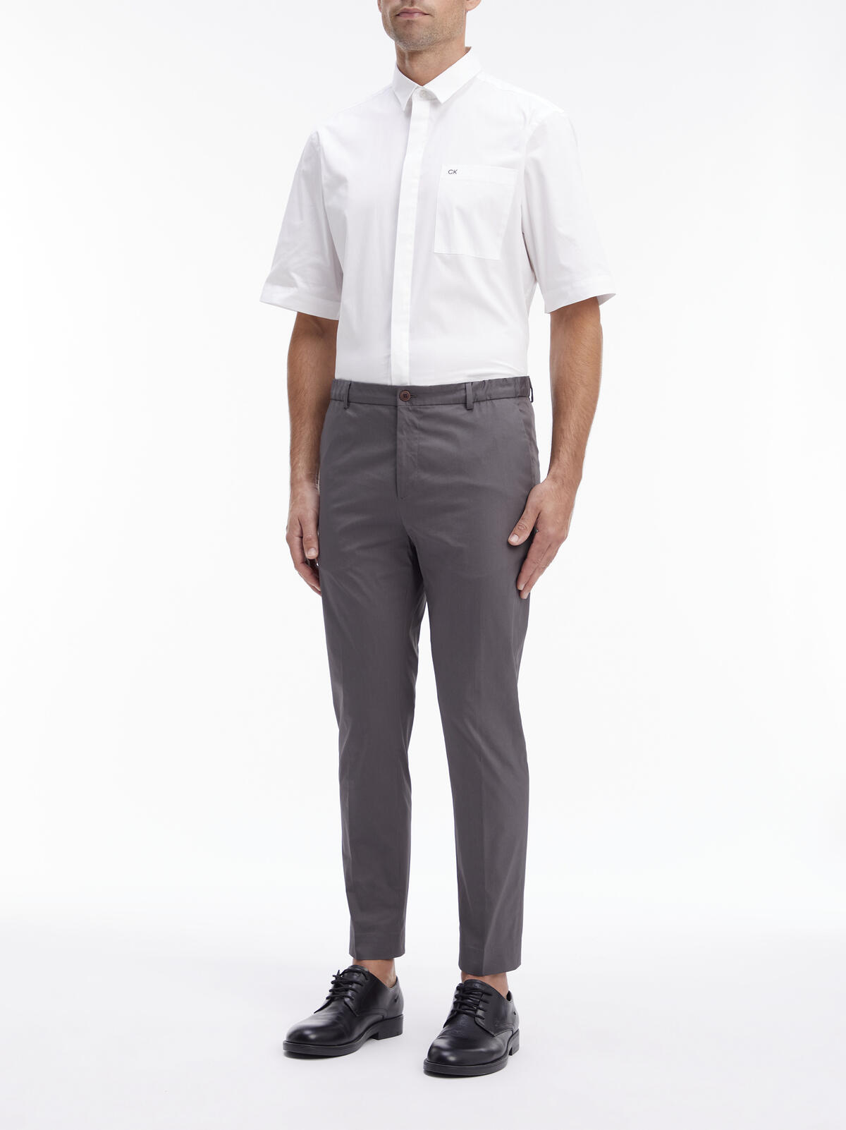 Calvin Klein CRINKLE TECH COTTON Erkek Gri Pantolon