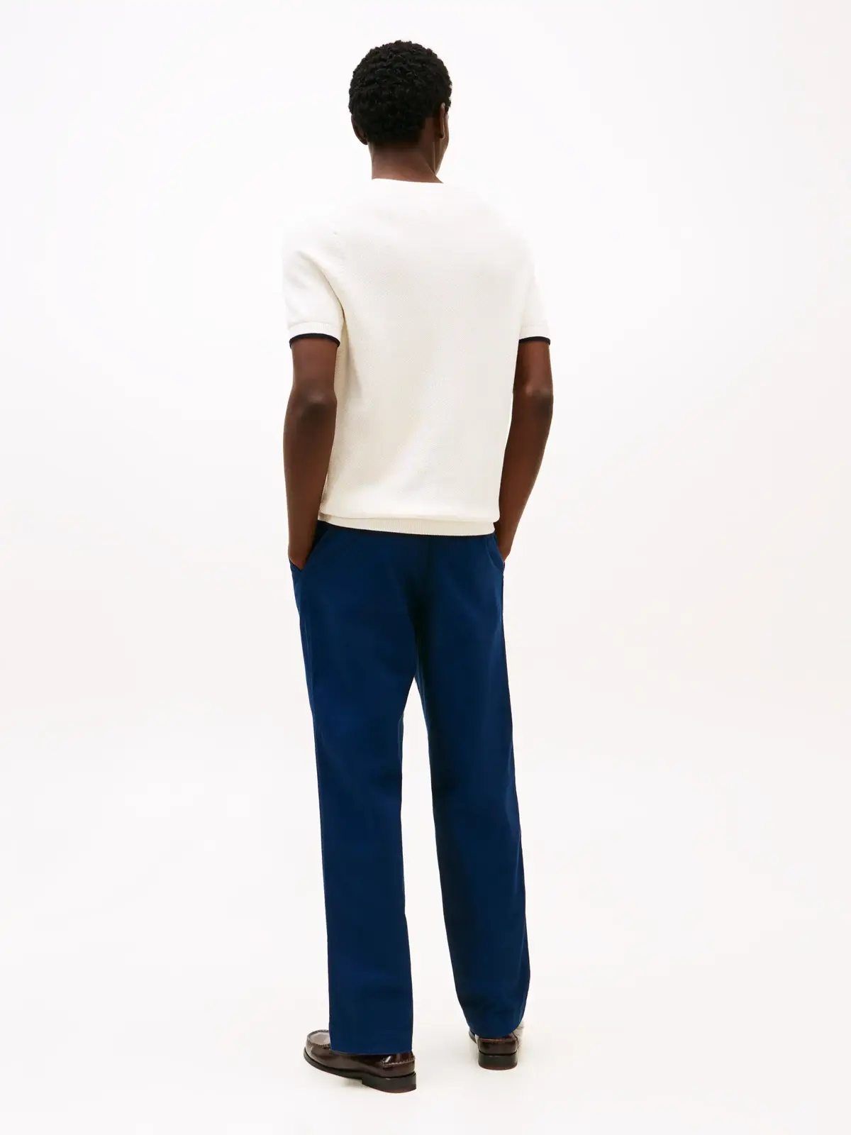 Tommy Hilfiger TIPPED STRUCTURE KNI, Z00 Krem Erkek T-Shirt & Polo