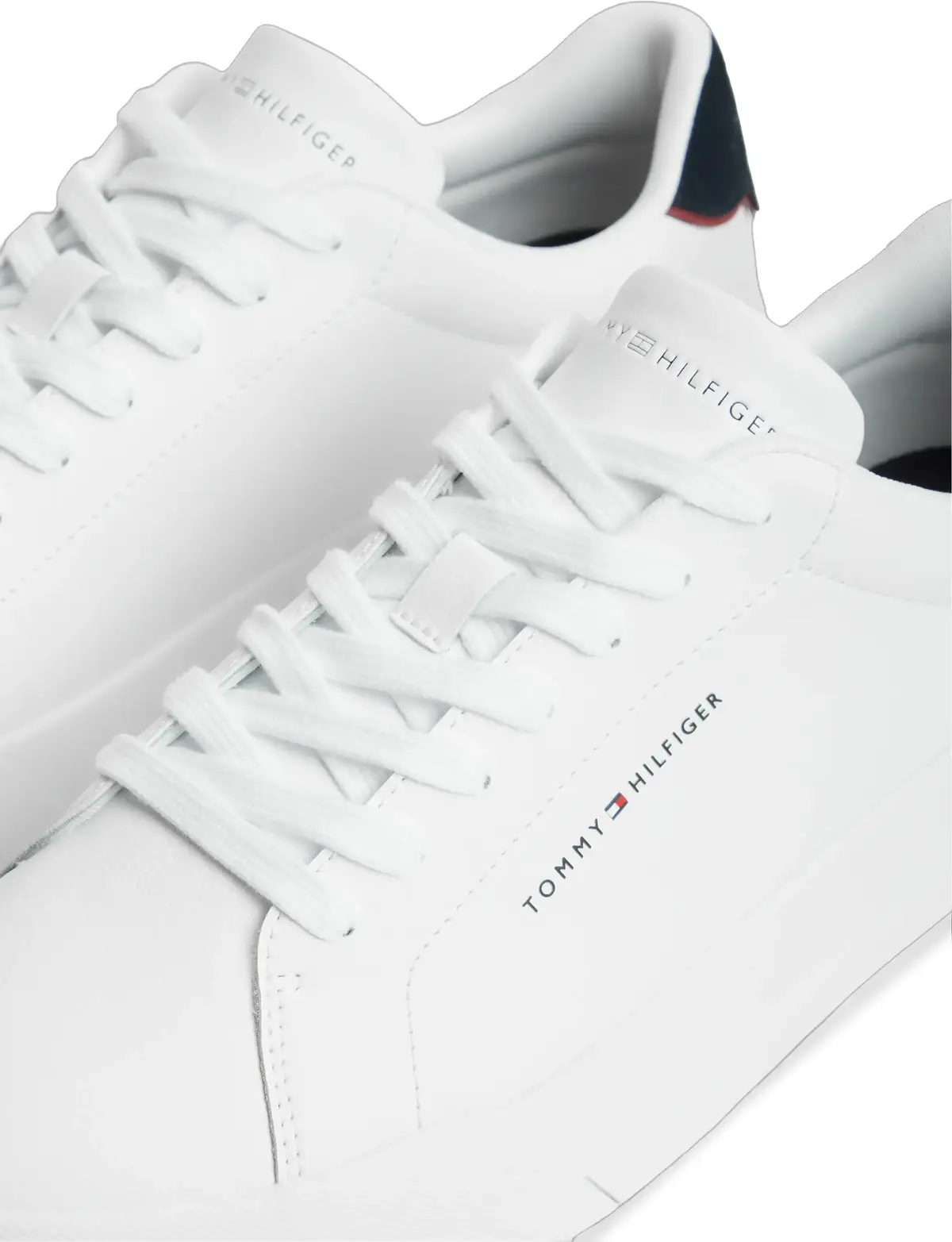 Tommy Hilfiger TH COURT LTH DETAIL, 0LD Beyaz Erkek Spor Ayakkabı & Sneaker