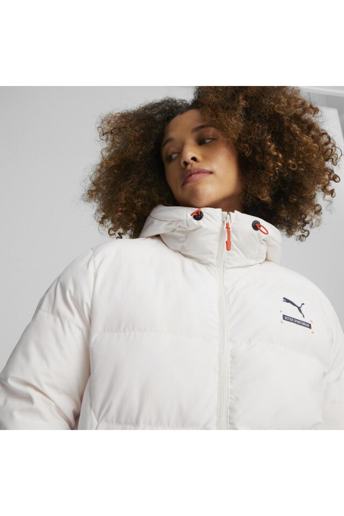 Puma Better Sportswear Hooded Puffer Bej Kadın Kapüşonlu Şişme Mont