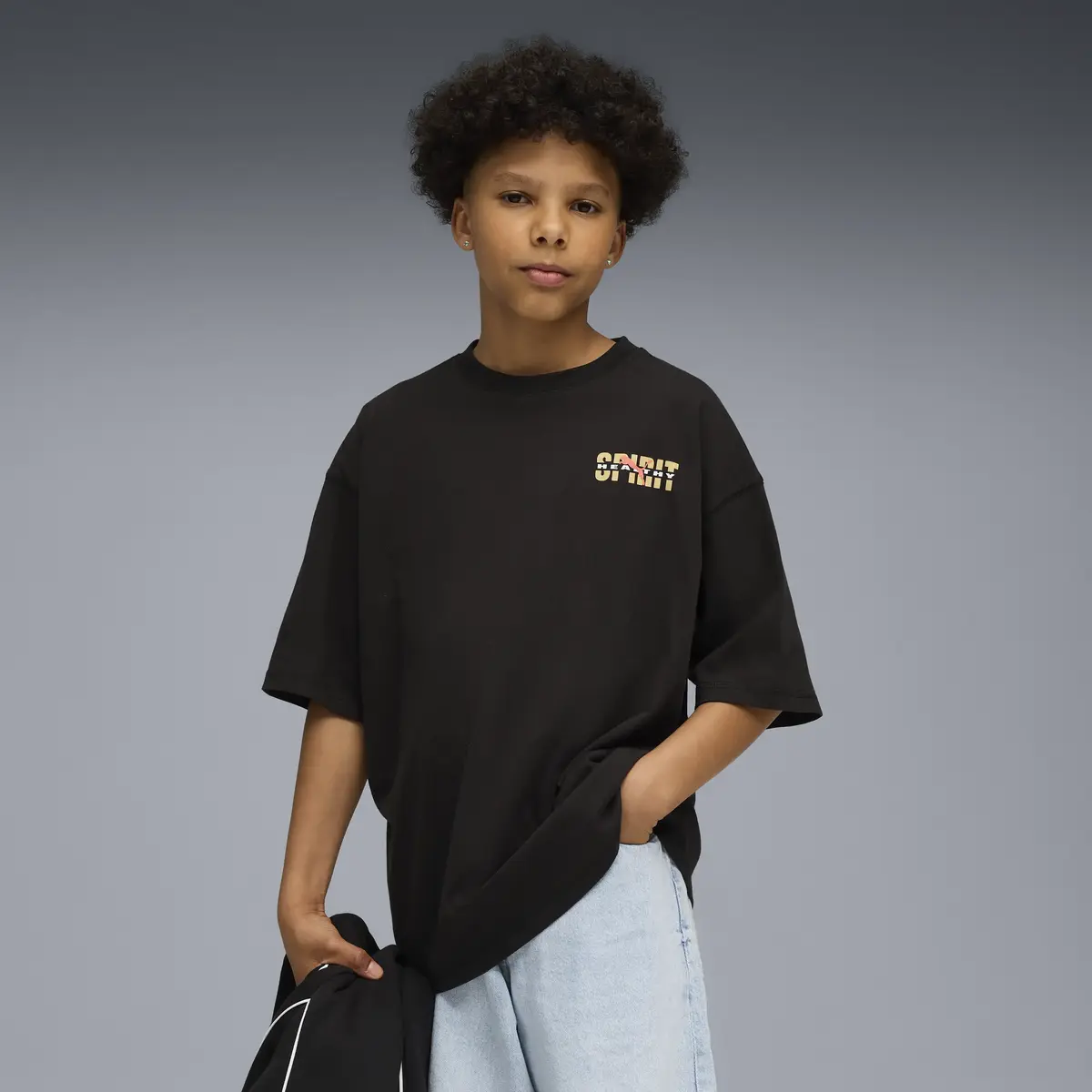 Puma WARDROBE ESS Graphic Tee Siyah Unisex T-Shirt & Polo