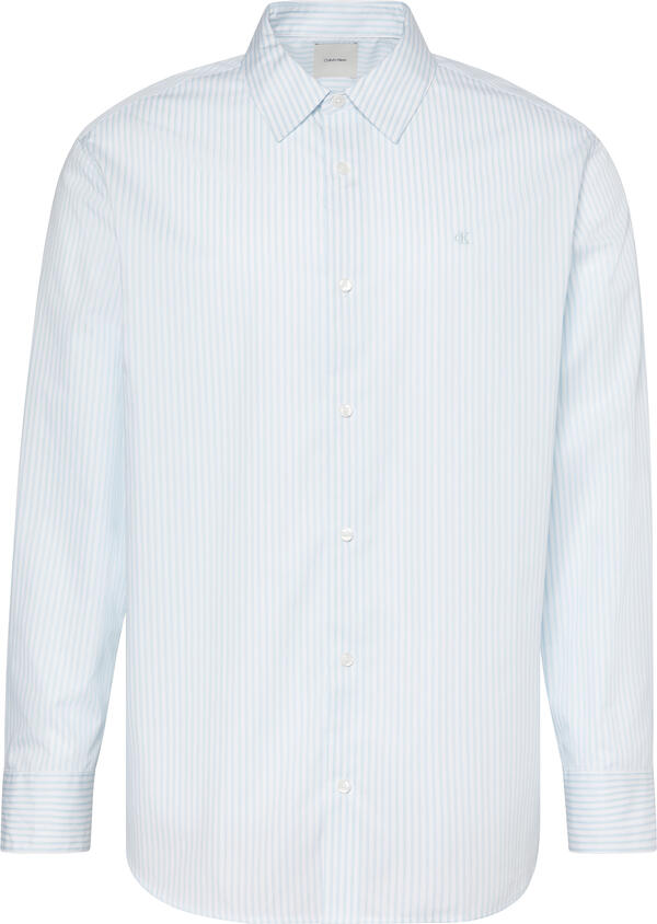 Calvin Klein LS STRIPE DOBBY RELAXED SHIRT Mavi Erkek Gömlek