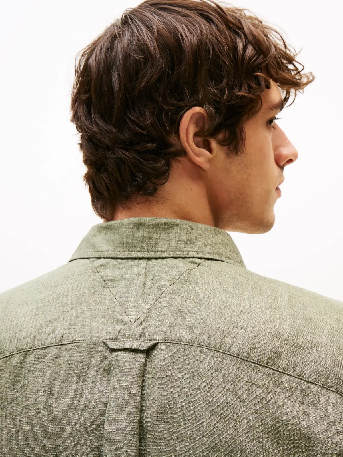 Tommy Hilfiger PIGMENT DYED LI SOLI, PLI Yeşil Erkek Gömlek