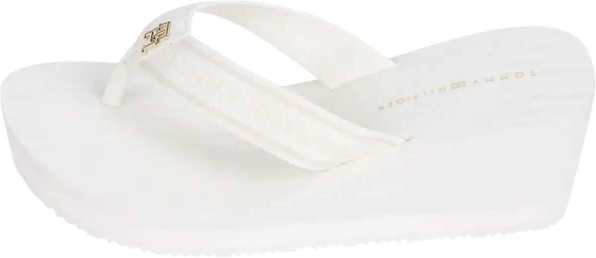 Tommy Hilfiger TH STRIPES WEDGE BEA, YBI Krem Kadın Terlik