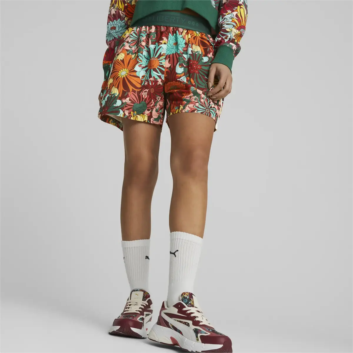 Puma X Lıberty Aop Shorts Prıstıne-Aop Yeşil Kadın Şort