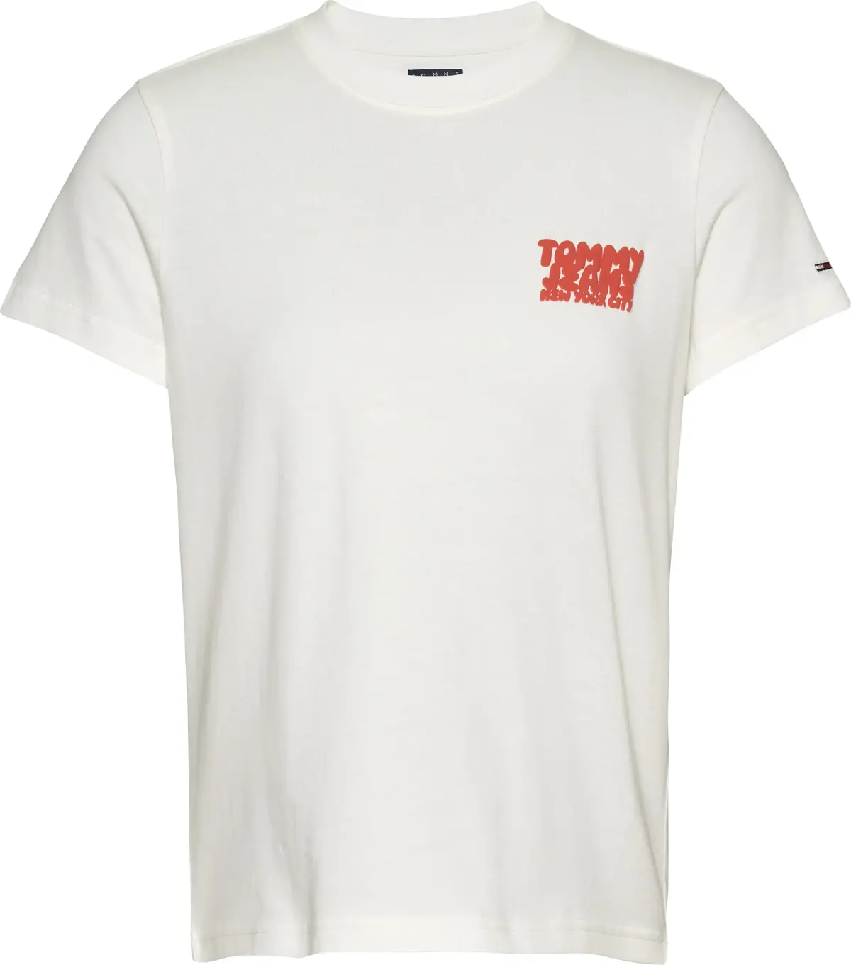 Tommy Hilfiger TJW REG TJ BUBBLE TE, YBL Beyaz Kadın T-Shirt & Polo