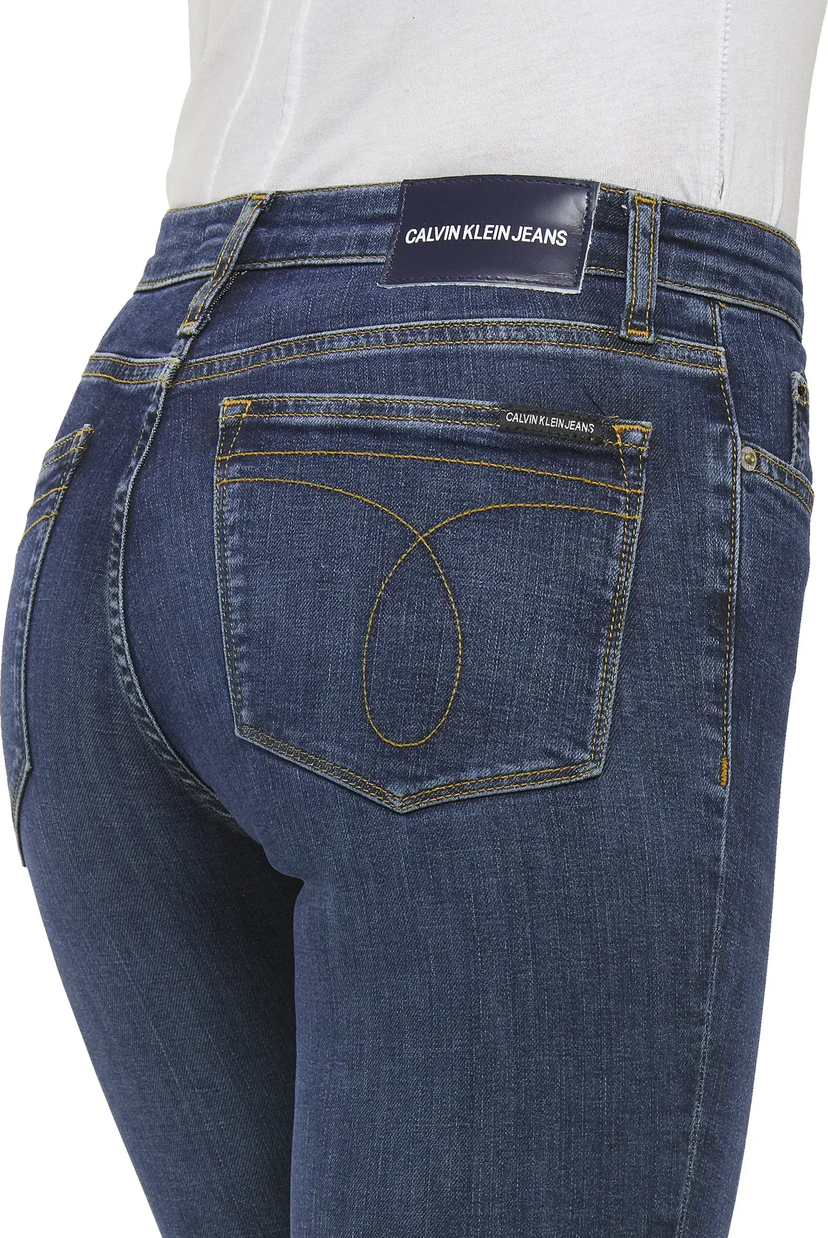 Calvin Klein CKJ 011 MID RISE SKI Kadın Mavi Kot Pantolon