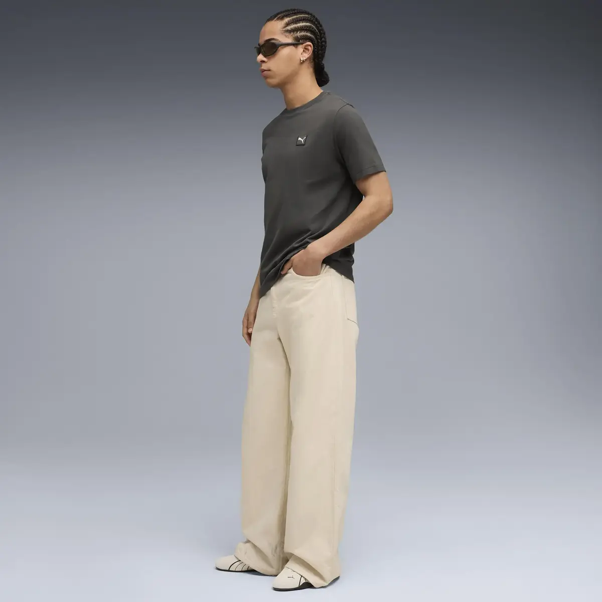 Puma ESS ELEVATED Tee Gri Erkek T-Shirt