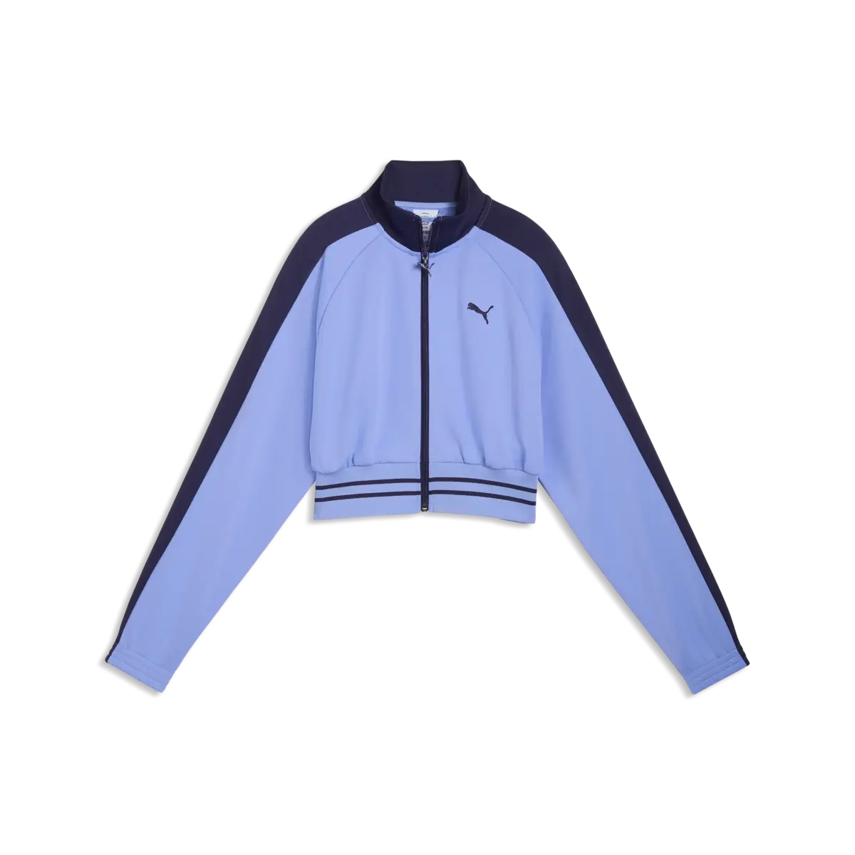 Puma T7 Pique Cropped Jacket Mavi Kadın Crop Ceket