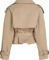 Tommy Hilfiger COTTON CROP TRENCH, AEG Bej Kadın Ceket