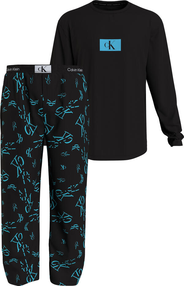 Calvin Klein L/S PANT SET Erkek Siyah Eşofman Takımı