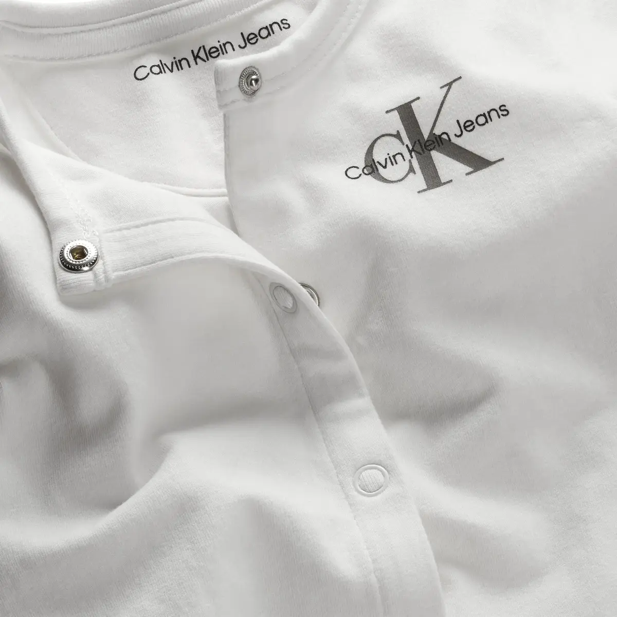 Calvin Klein MONOGRAM LS BODYSUIT Bebek Beyaz Zıbın