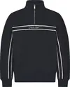 Calvin Klein LS COTTON SPACER STRIPE RIB QTR Erkek Siyah Sweatshirt