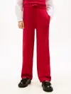 Tommy Hilfiger Sequin Wide Leg Drawstring Trousers Kırmızı Kız Çocuk Pantolon