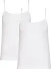 Calvin Klein CAMISOLE 2PK Kadın Beyaz T-Shirt