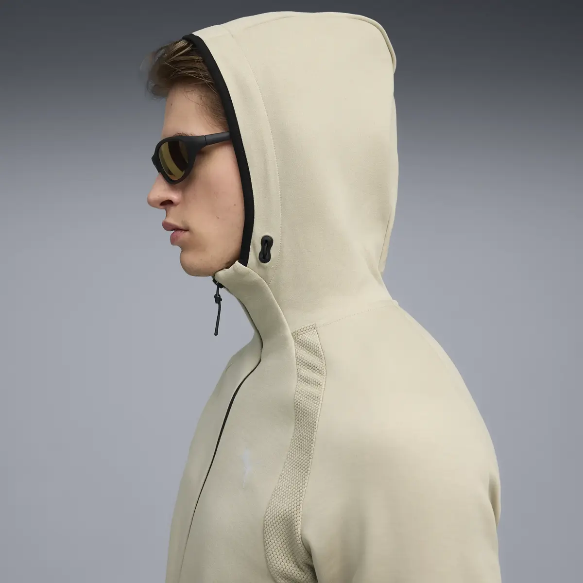 PUMA EVOSTRIPE FZ Hoodie DK Pebble Gray Bej Erkek Sweatshirt