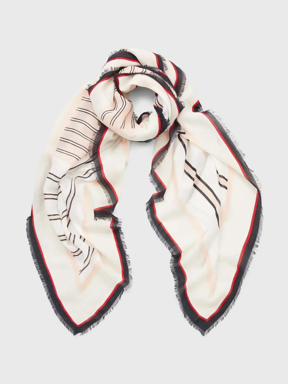 Tommy Hilfiger ICONIC SOFT SQUARE C Kadın Beyaz Atkı