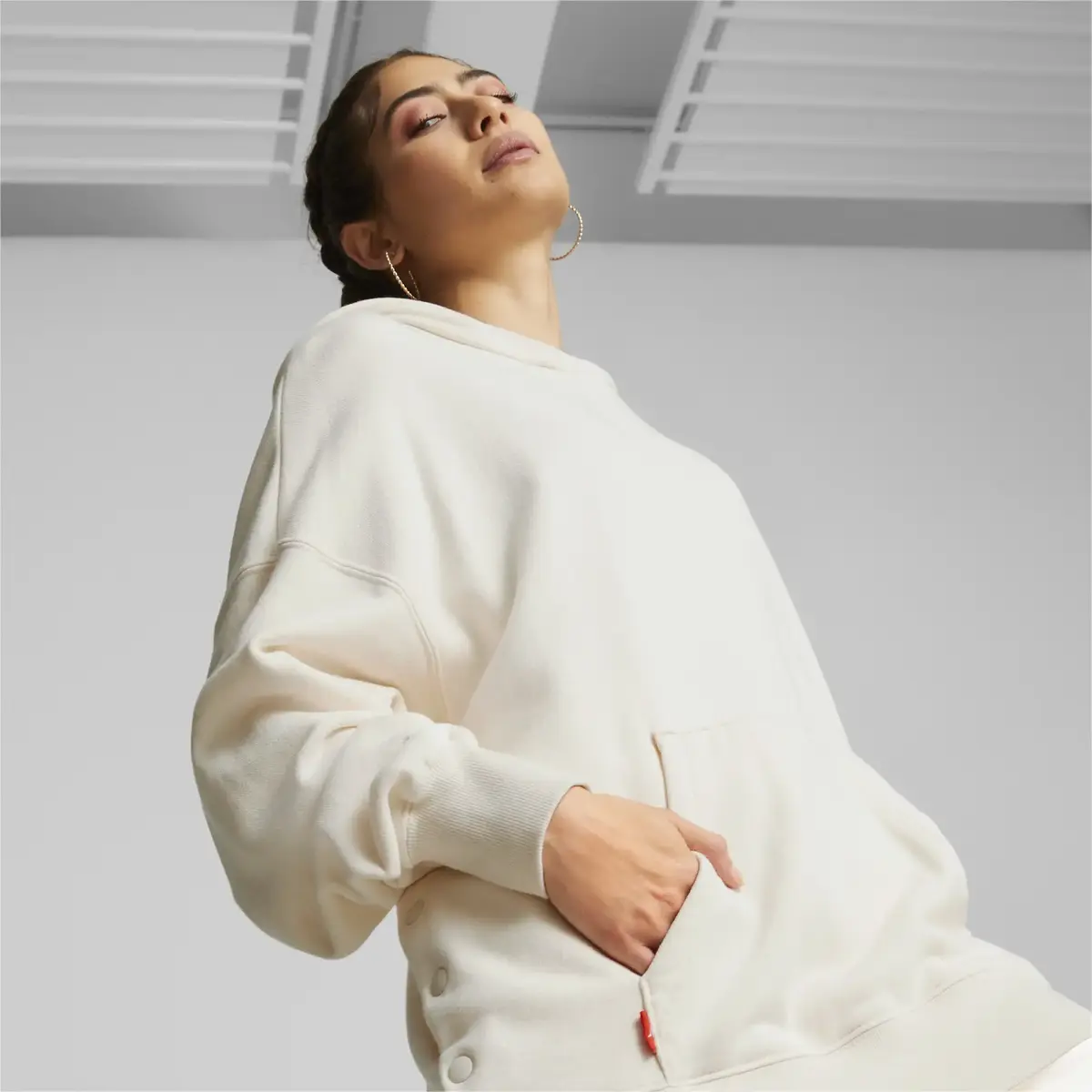 Puma Infuse Oversized Hoodie Bej Kadın Sweatshirt