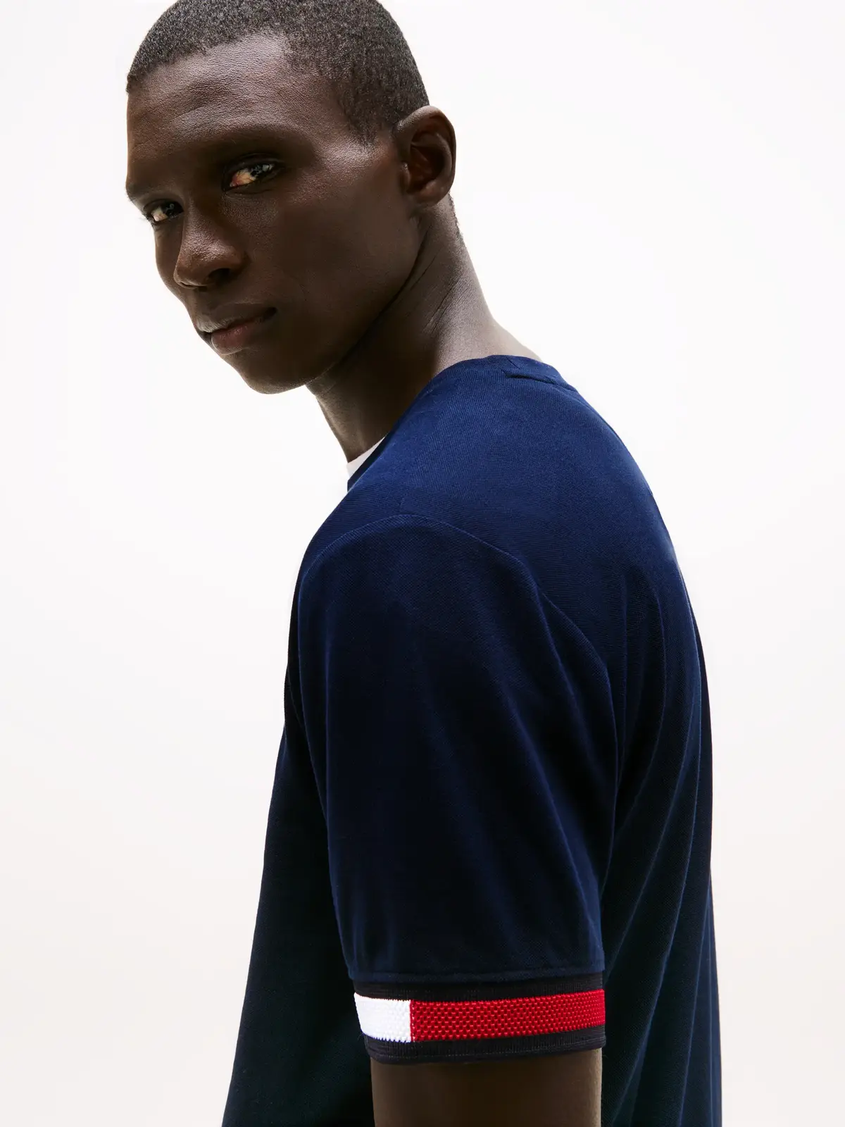 Tommy Hilfiger GLOBAL STRIPE FLAG C, DW5 Siyah Erkek T-Shirt & Polo