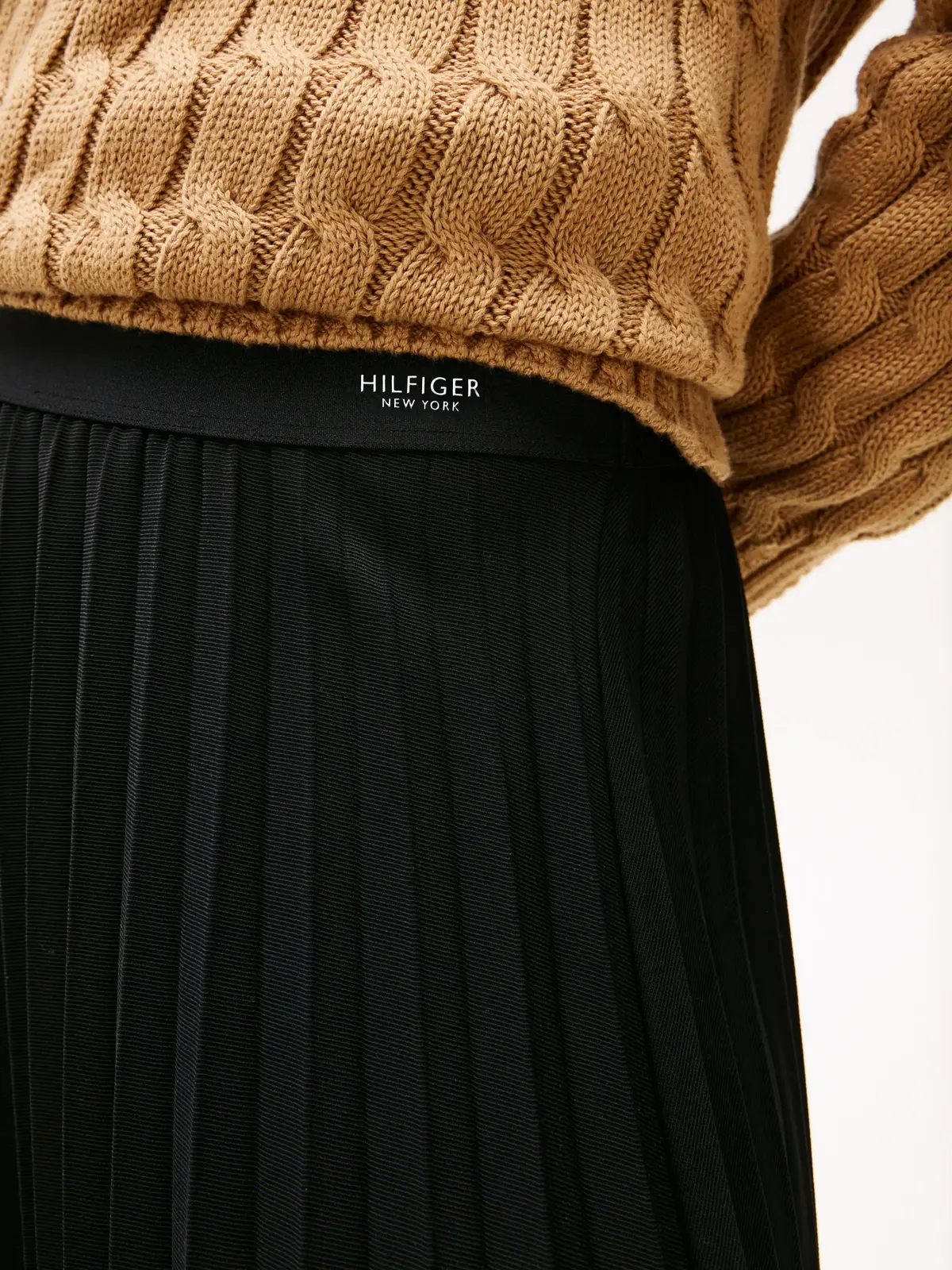 Tommy Hilfiger FLUID PLEATED PULL O, BDS Siyah Kadın Elbise-Etek