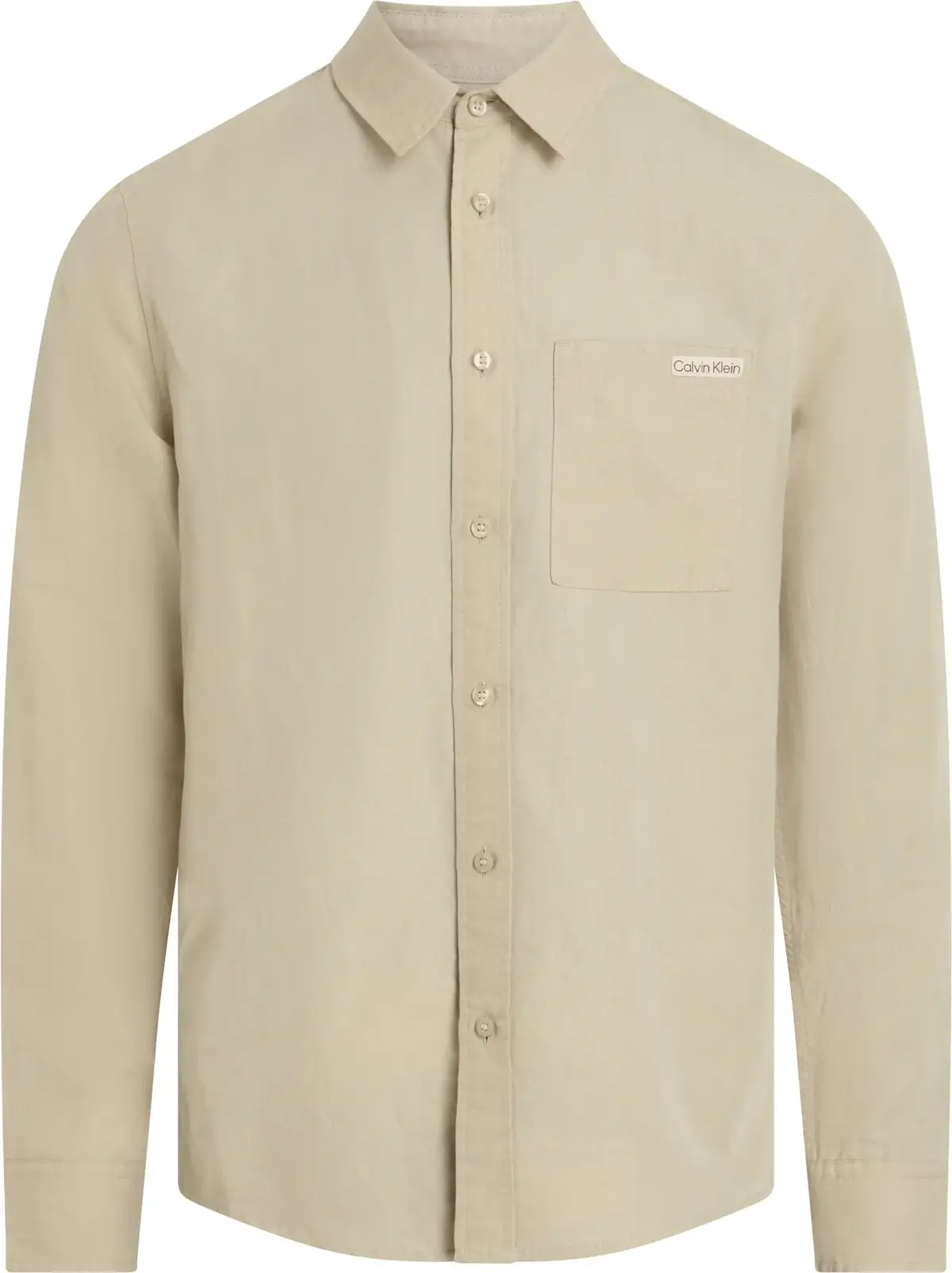Calvin Klein LINEN COTTON SHIRT, PF0 Bej Erkek Gömlek