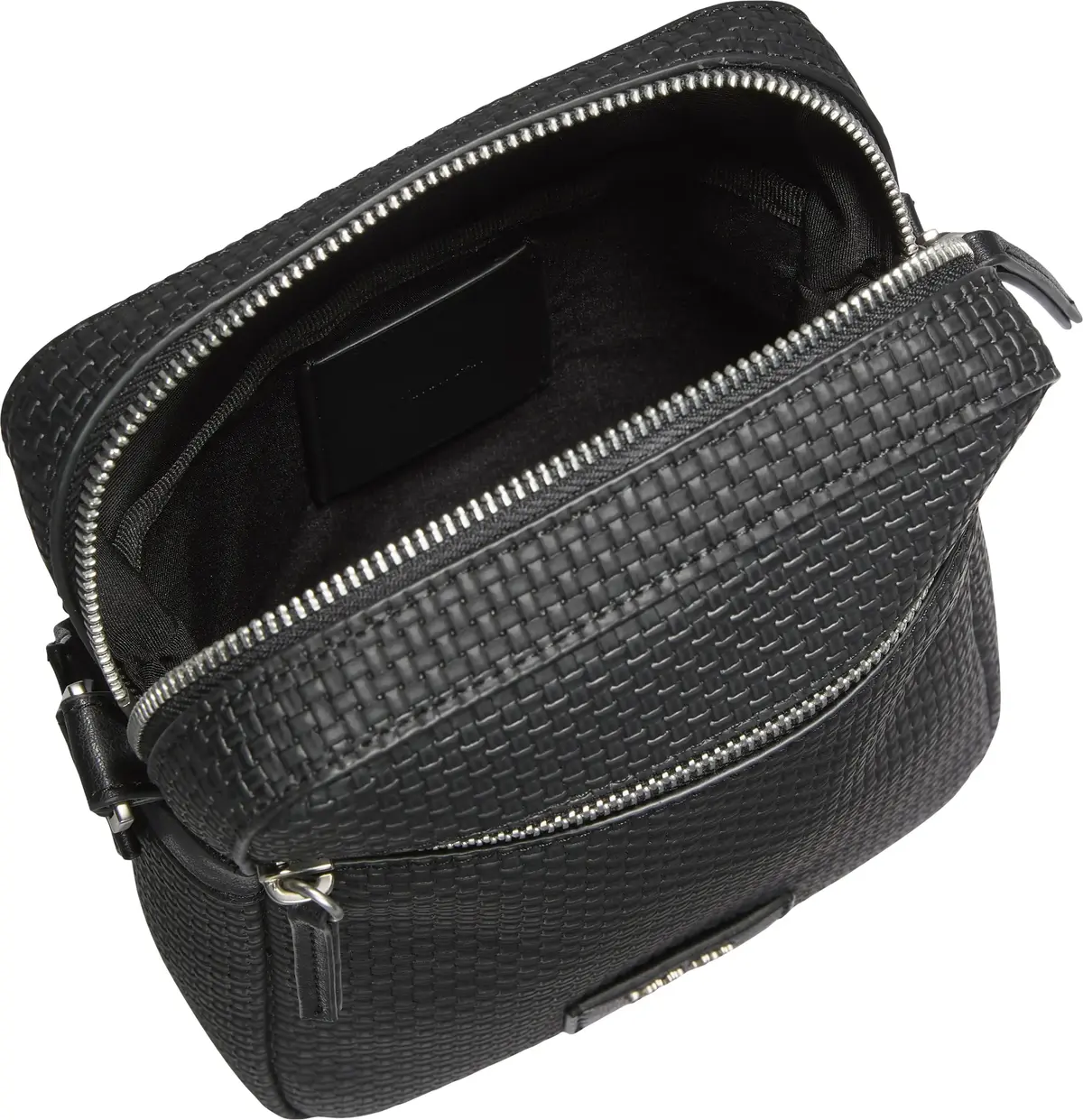 Calvin Klein EMBOSSED WOVEN REPORTER Erkek Siyah Omuz Çanta