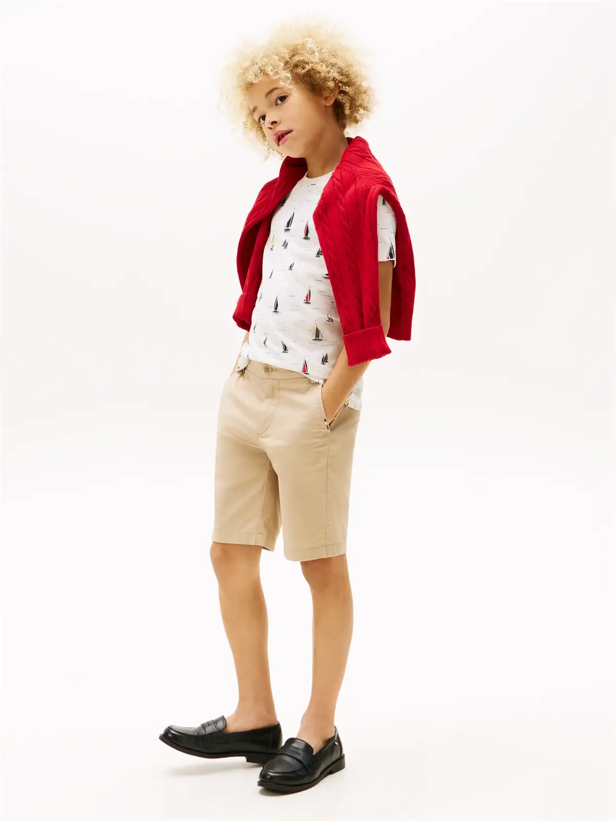 Tommy Hilfiger ALL OVER PRINT REGUL, 0K4 Beyaz Erkek Çocuk T-Shirt & Polo