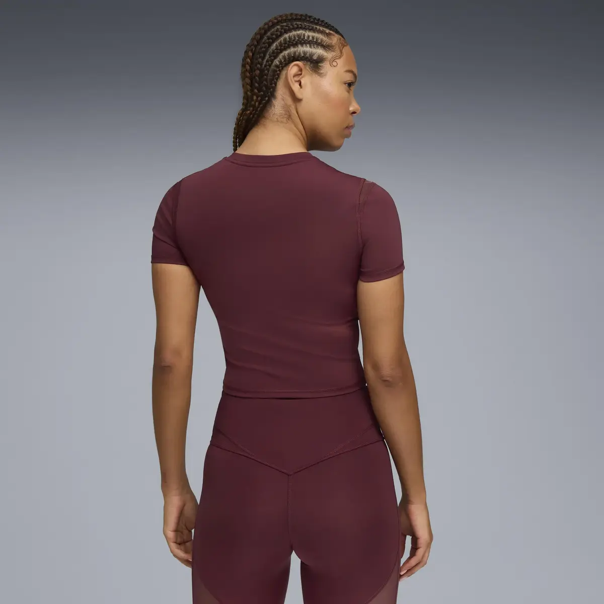 Puma W PUMA SHAPE BABY TEE Kırmızı Kadın Crop