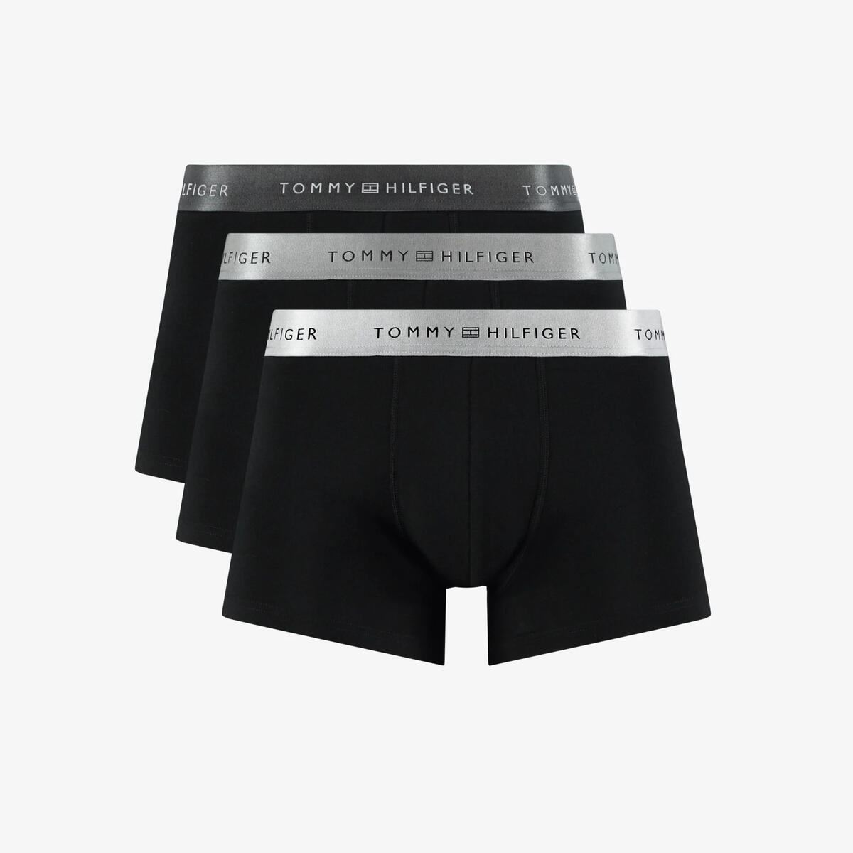 Tommy Hilfiger 3P TRUNK METALLIC WB, 0UH Siyah 3'lü Erkek Boxer
