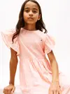 Tommy Hilfiger TEXTURED COTTON DRES, TKZ Pembe Kız Çocuk Elbise-Etek