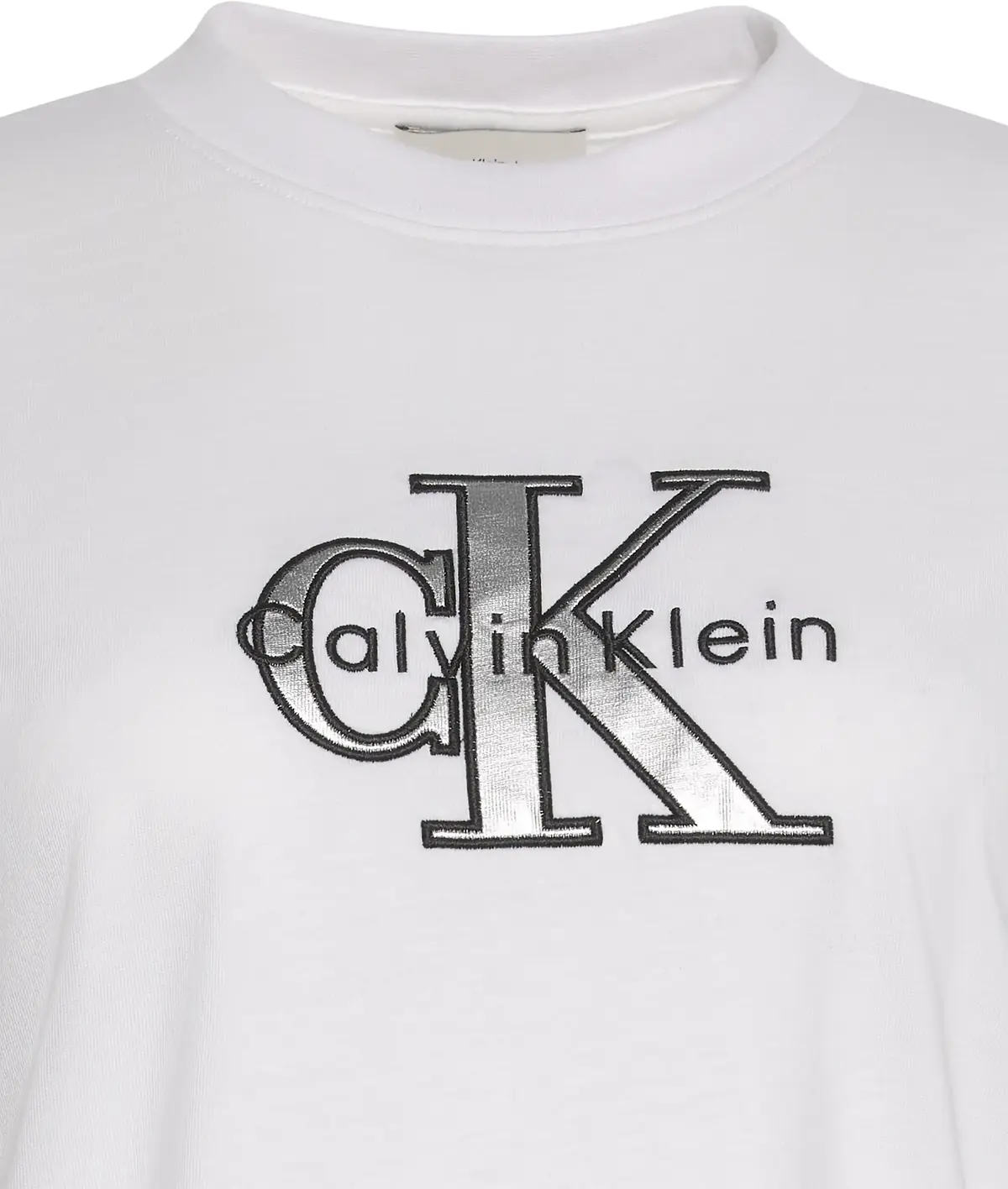 Calvin Klein SS CLASSIC MONOLOGO METALLIC CNE Kadın Beyaz T-Shirt