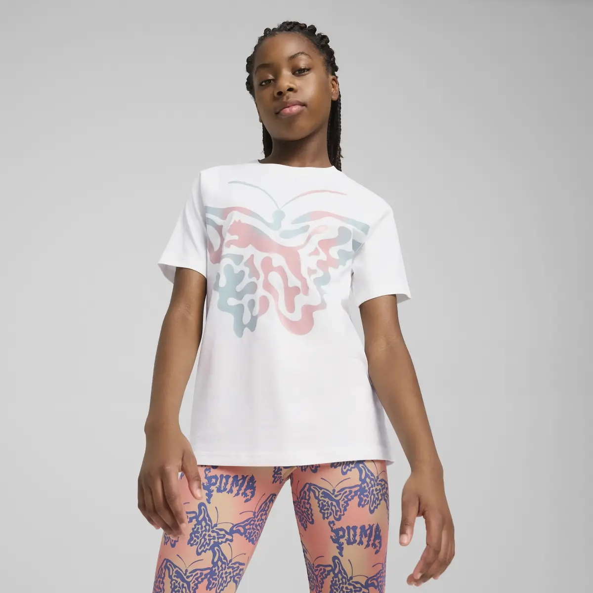 Puma BUTTERFLY VIBE Logo Tee Beyaz Kadın T-Shirt & Polo
