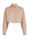 Calvin Klein WOVEN LABEL CROPPED, TGW Pembe Kadın Gömlek