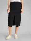 Calvin Klein SOFT LINEN MIDI SKIRT Siyah Kadın Etek