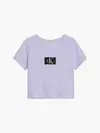 Calvin Klein MONOGRAM BADGE RIB T Kadın Lila T-Shirt